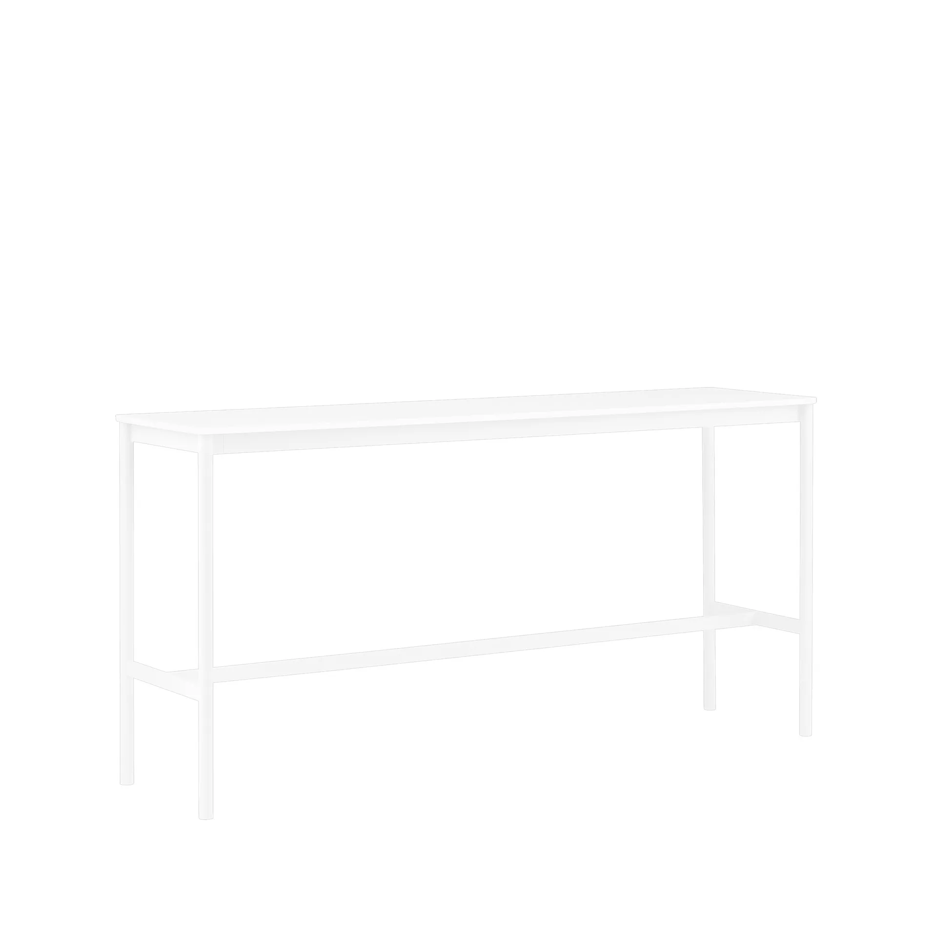 Base High barbord, white laminate, hvidt stel, ABS-kant, B50 L190 H95 Muuto