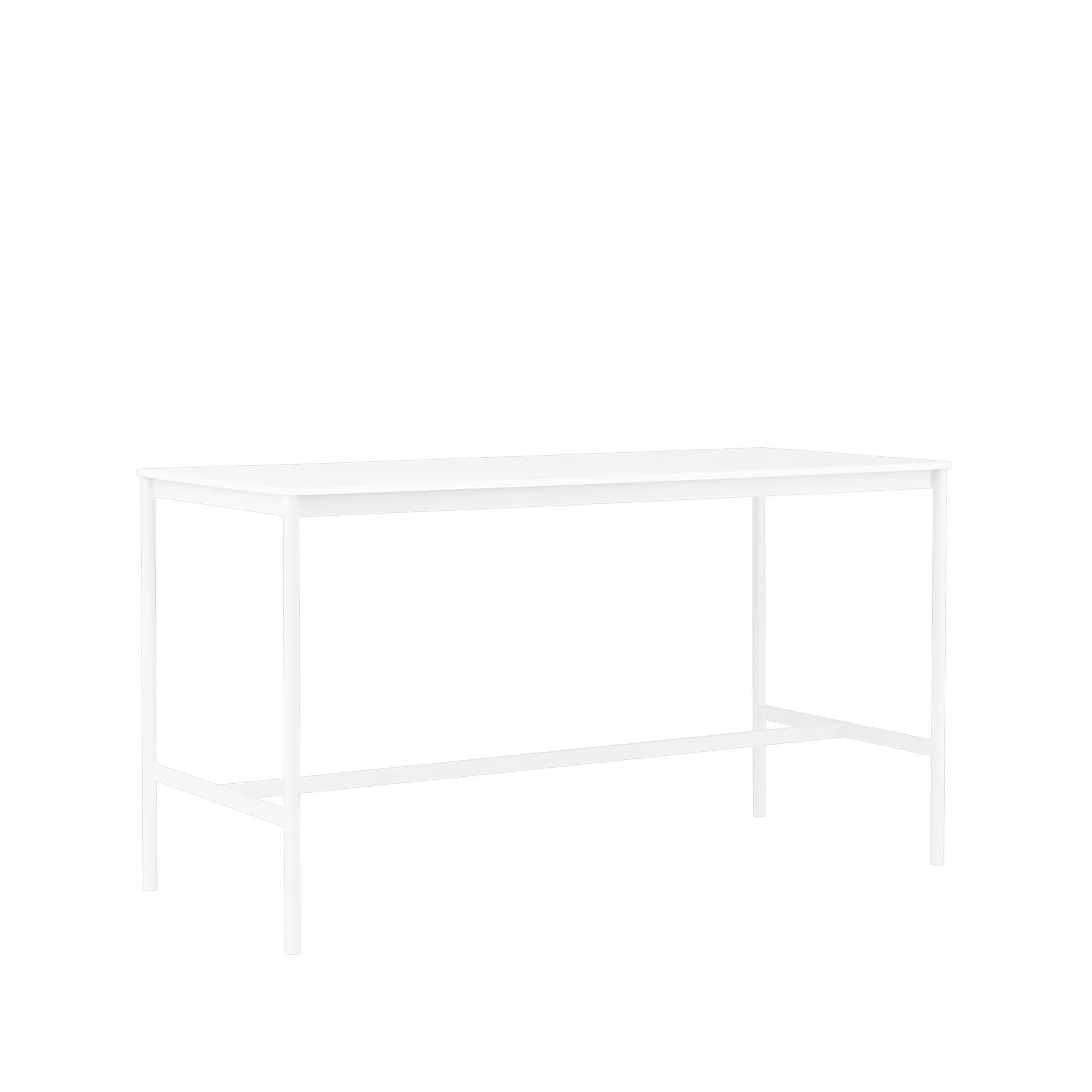 Base High barbord, white laminate, hvidt stel, ABS-kant, B85 L190 H105 Muuto