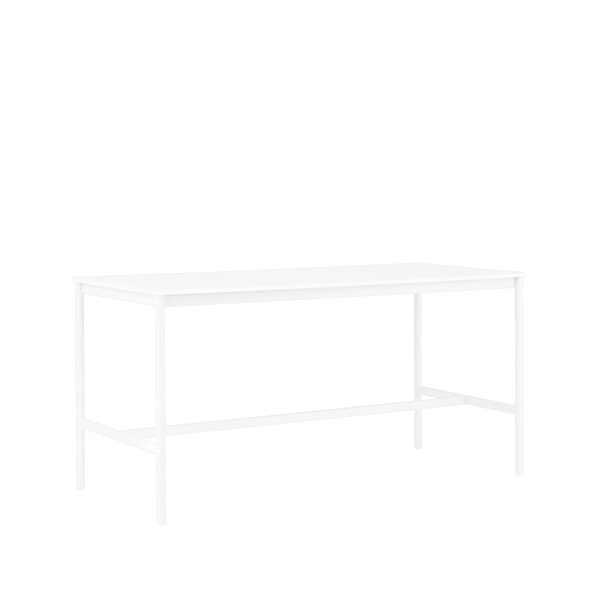 Base High barbord, white laminate, hvidt stel, ABS-kant, B85 L190 H95 Muuto