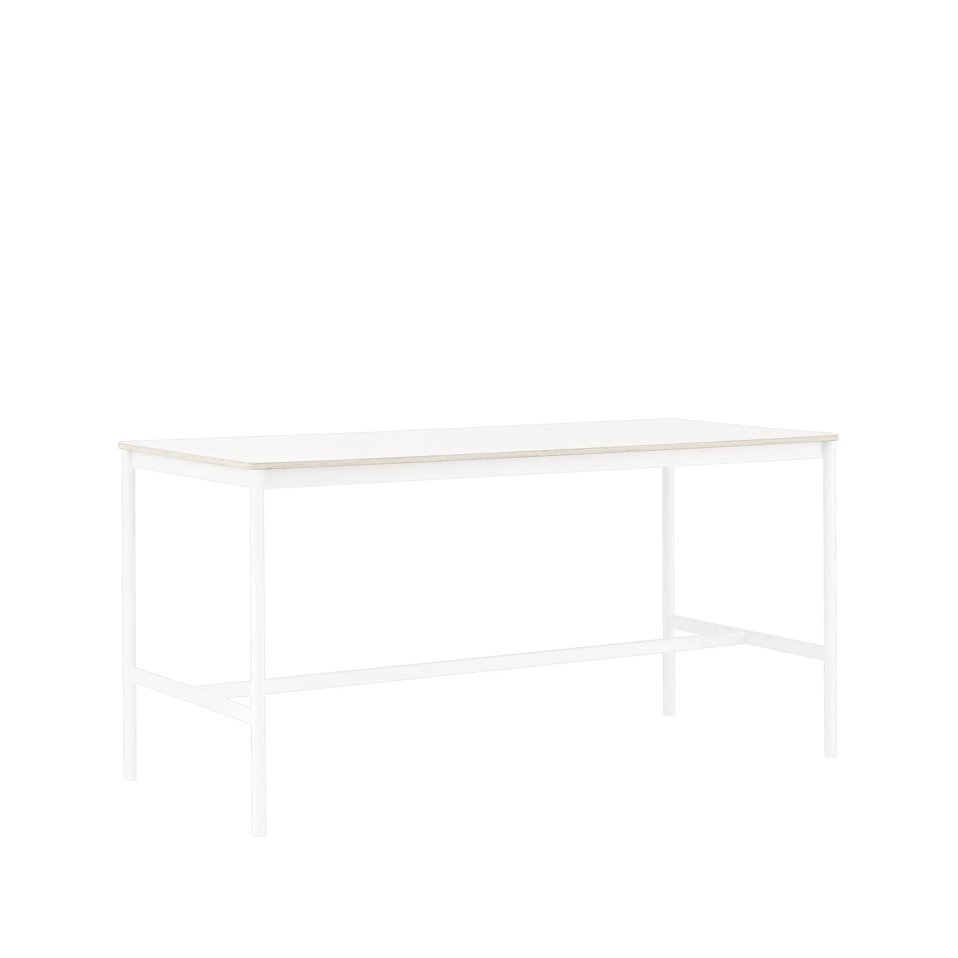 Base High barbord, white laminate, hvidt stel, krydsfinérkant, B85 L190 H95 Muuto