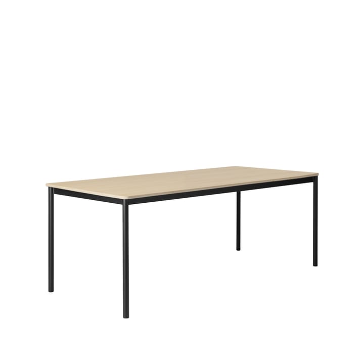Base spisebord - oak, sort stel, krydsfinérkant, 190x85 cm - Muuto