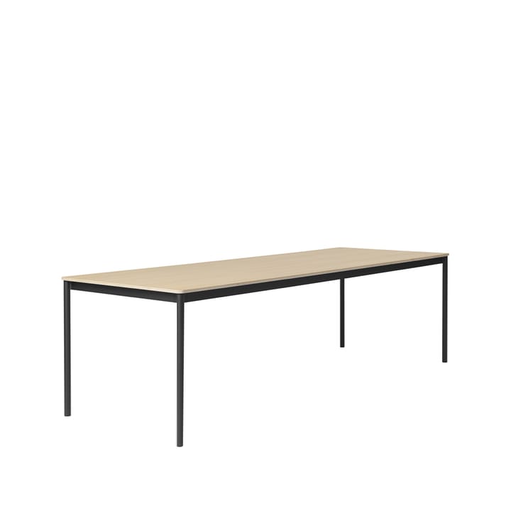 Base spisebord - oak, sort stel, krydsfinérkant, 250x90 cm - Muuto