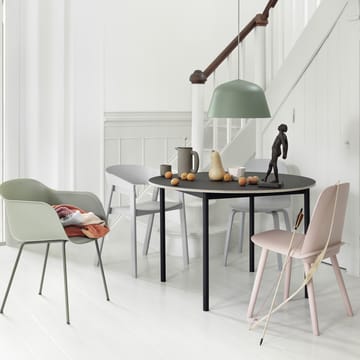 Base spisebord rundt Ø110 cm - Black linoleum/Plywood/Black - Muuto