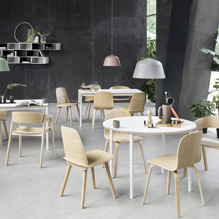 Base spisebord rundt Ø110 cm, Black linoleum/Plywood/Black Muuto