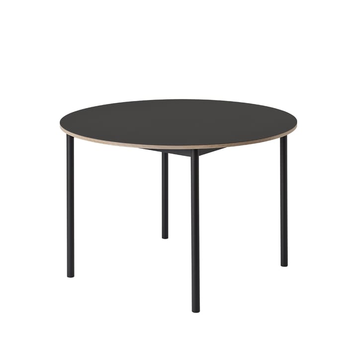 Base spisebord rundt Ø110 cm - Black linoleum/Plywood/Black - Muuto