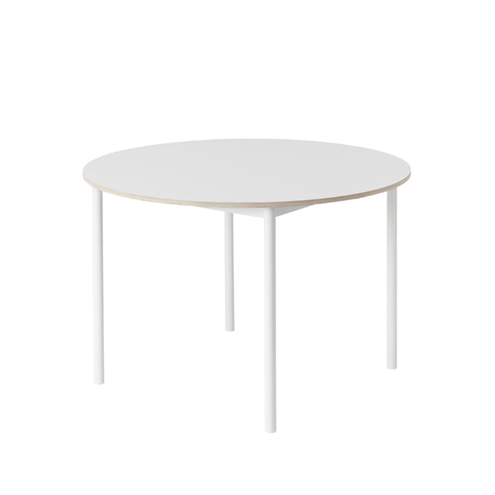 Base spisebord rundt Ø110 cm - White laminate/Plywood/White - Muuto