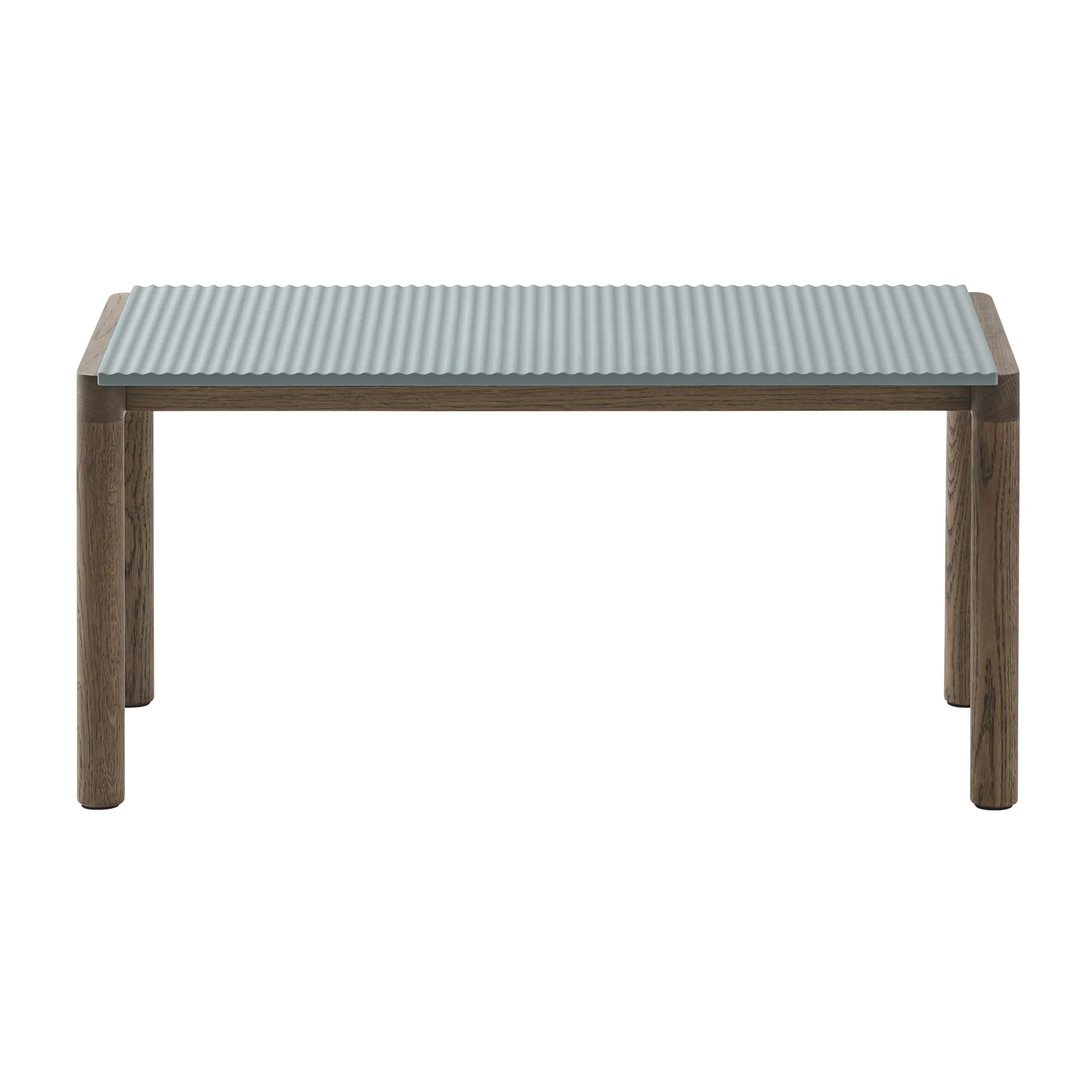 Couple 1 Wavy sofabord 40x84x40 cm, Pale blue/Dark oiled oak Muuto