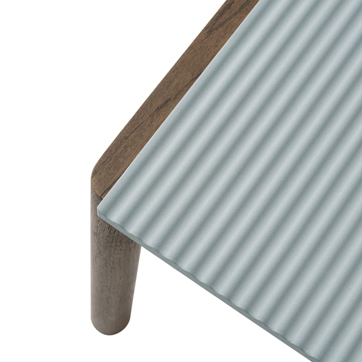 Couple 1 Wavy sofabord 40x84x40 cm, Pale blue/Dark oiled oak Muuto