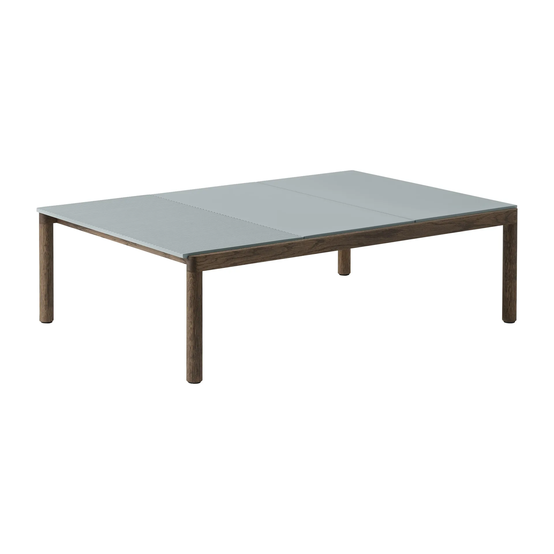 Couple 2 Plain sofabord 120x84x35 cm, Pale blue/Dark oiled oak Muuto