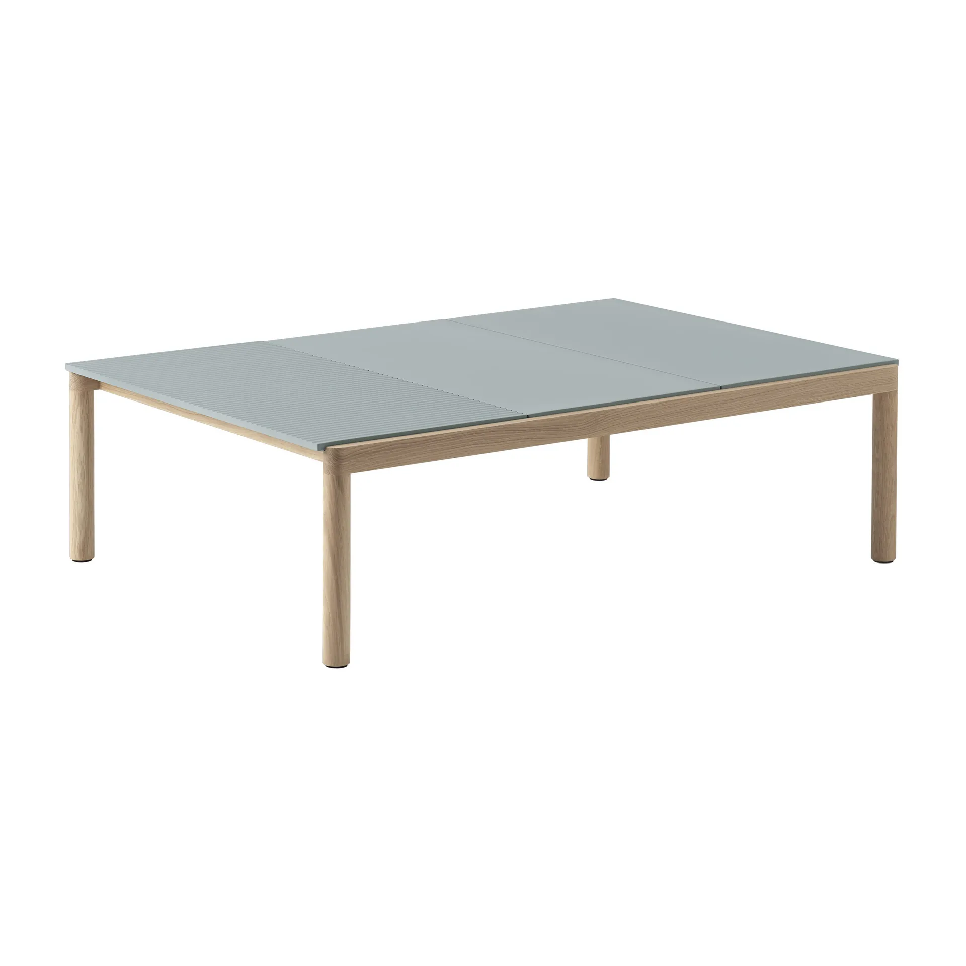 Couple 2 Plain sofabord 120x84x35 cm, Pale blue/Oak Muuto