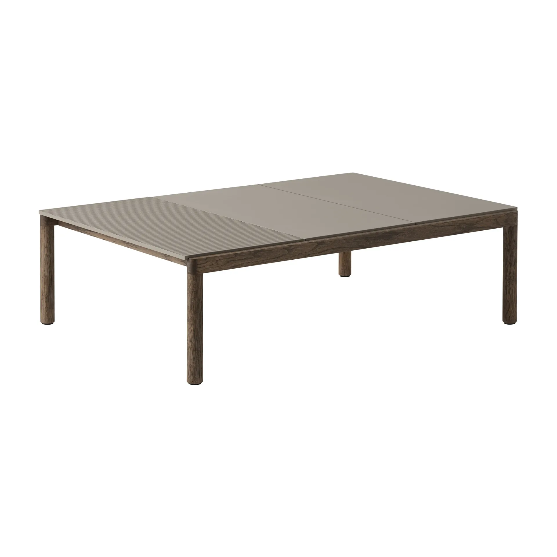 Couple 2 Plain sofabord 120x84x35 cm, Taupe/Dark oiled oak Muuto