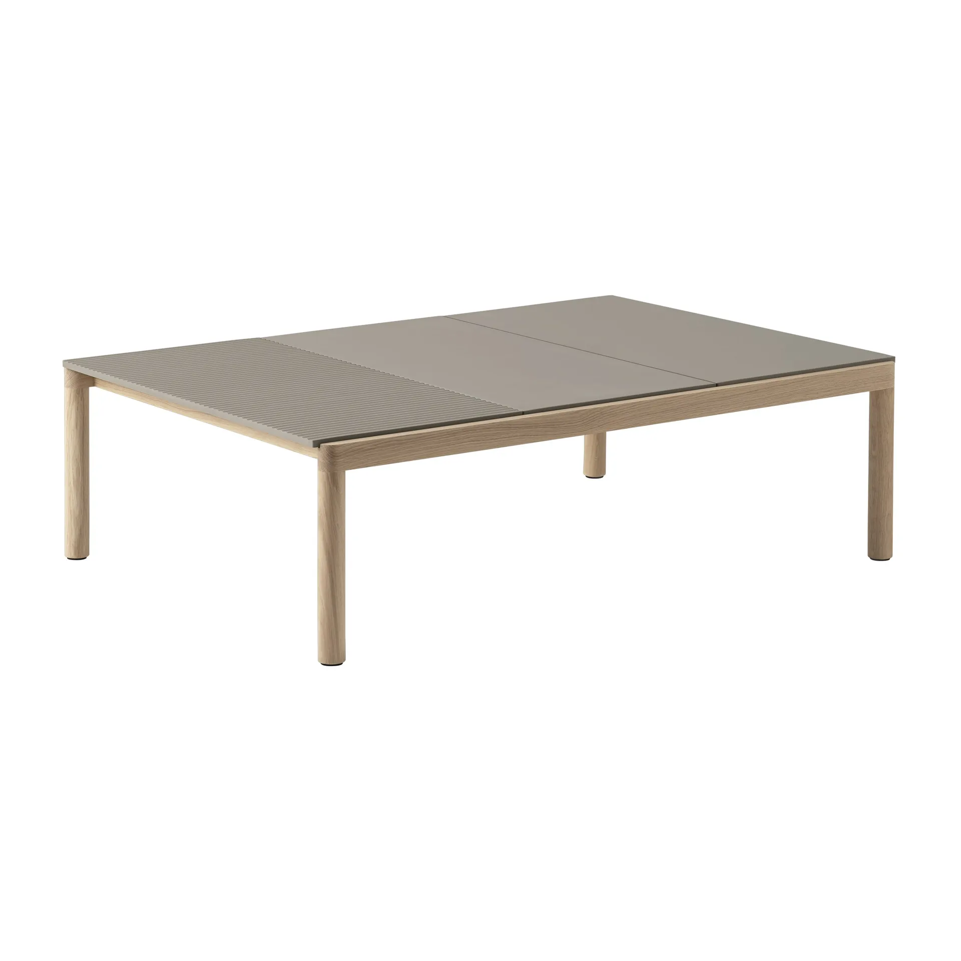 Couple 2 Plain sofabord 120x84x35 cm, Taupe/Oak Muuto