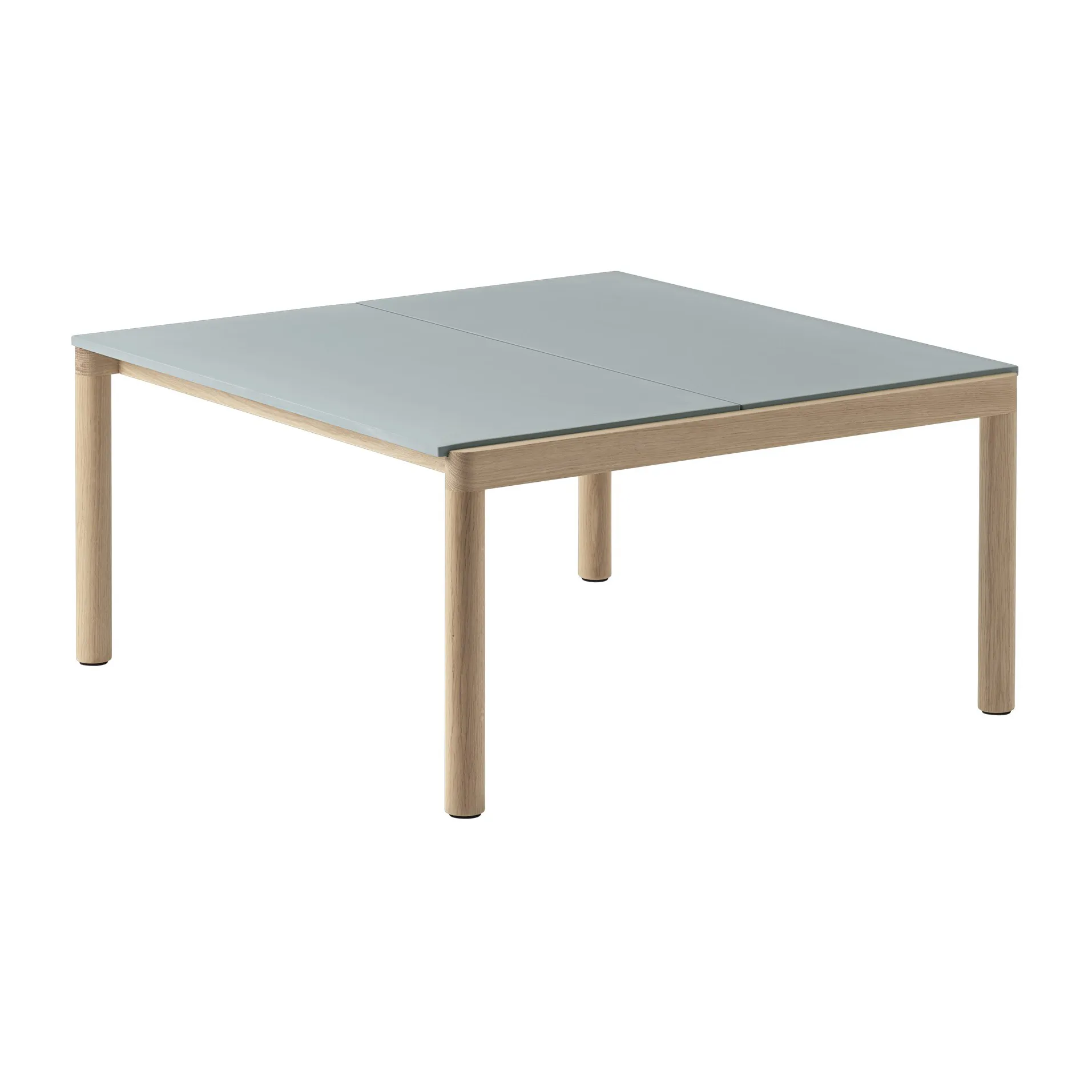 Couple 2 Plain sofabord 80x84x40 cm, Pale blue/Oak Muuto