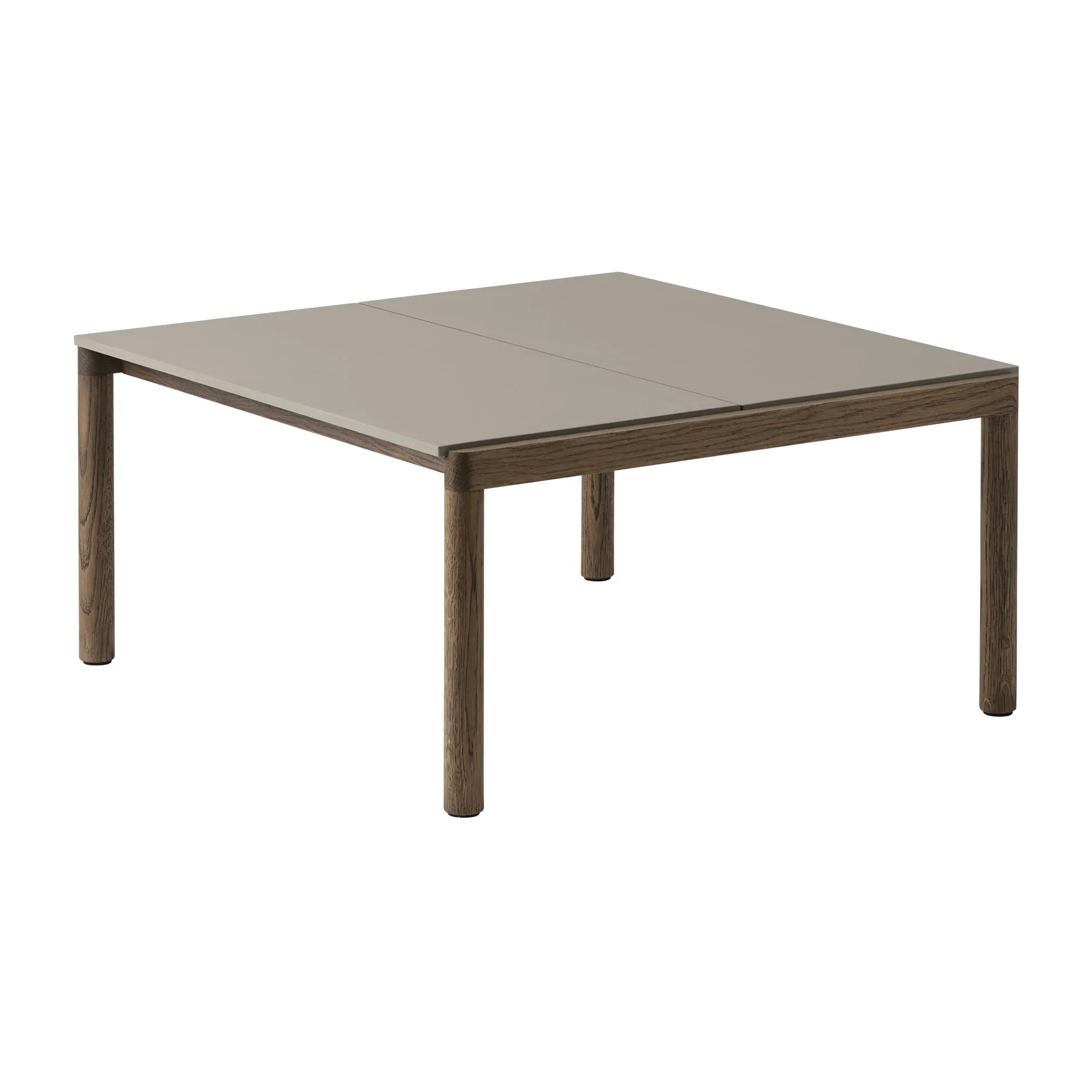 Couple 2 Plain sofabord 80x84x40 cm, Taupe/Dark oiled oak Muuto