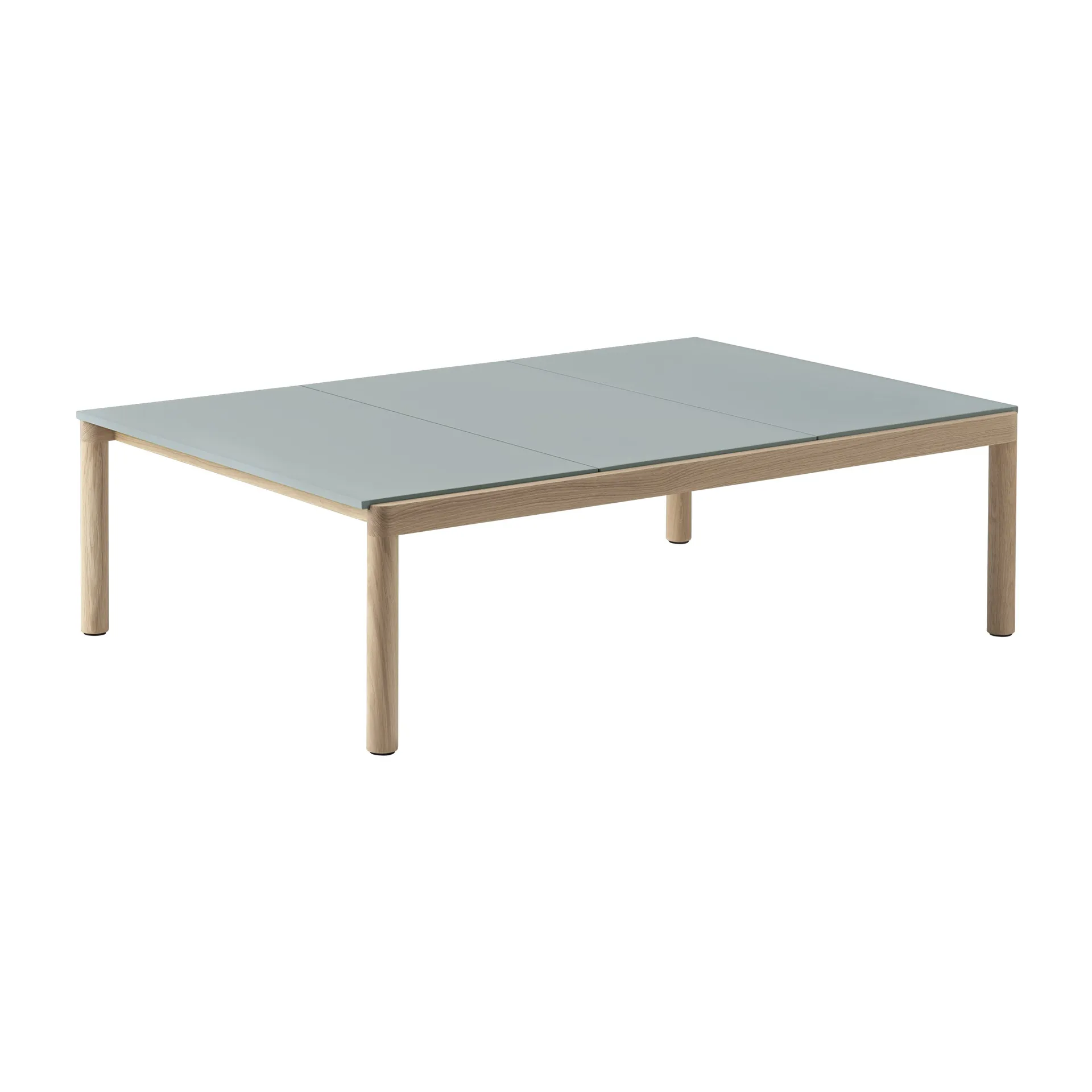 Couple 3 Plain sofabord 120x84x35 cm, Pale blue/Oak Muuto