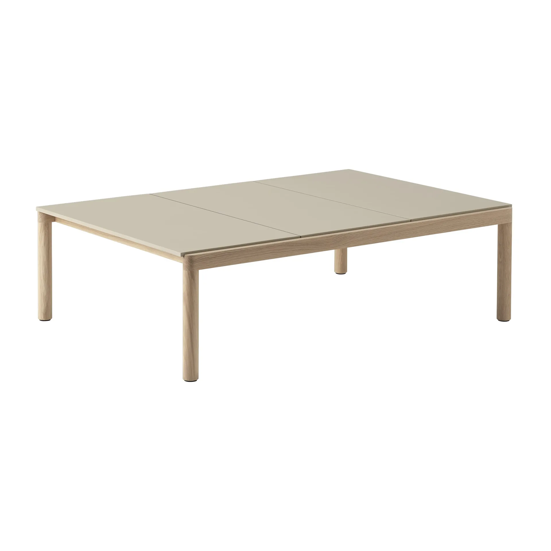 Couple 3 Plain sofabord 120x84x35 cm, Sand/Oak Muuto