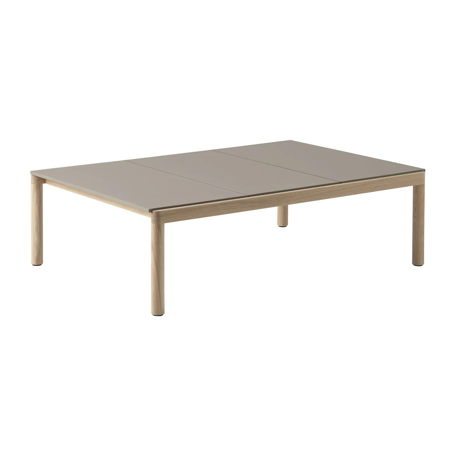 Couple 3 Plain sofabord 120x84x35 cm, Taupe/Oak Muuto