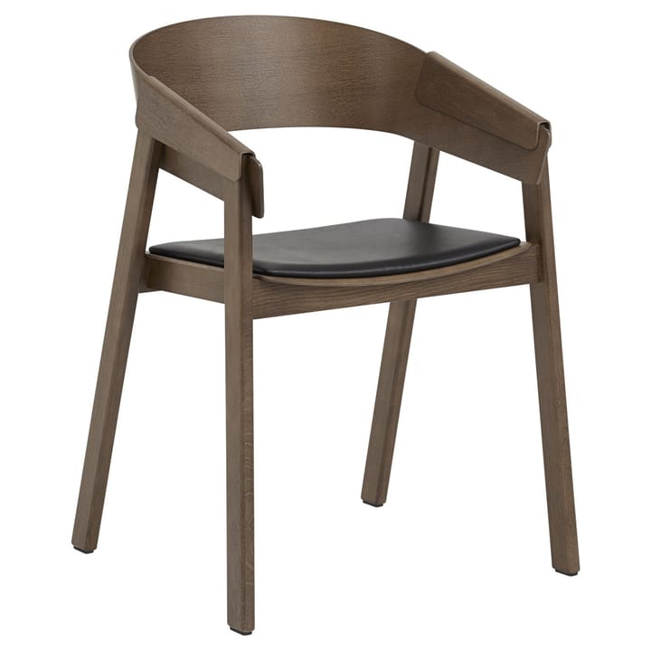 Cover Armchair karmstol med lædersæde - Black/Stained dark brown - Muuto