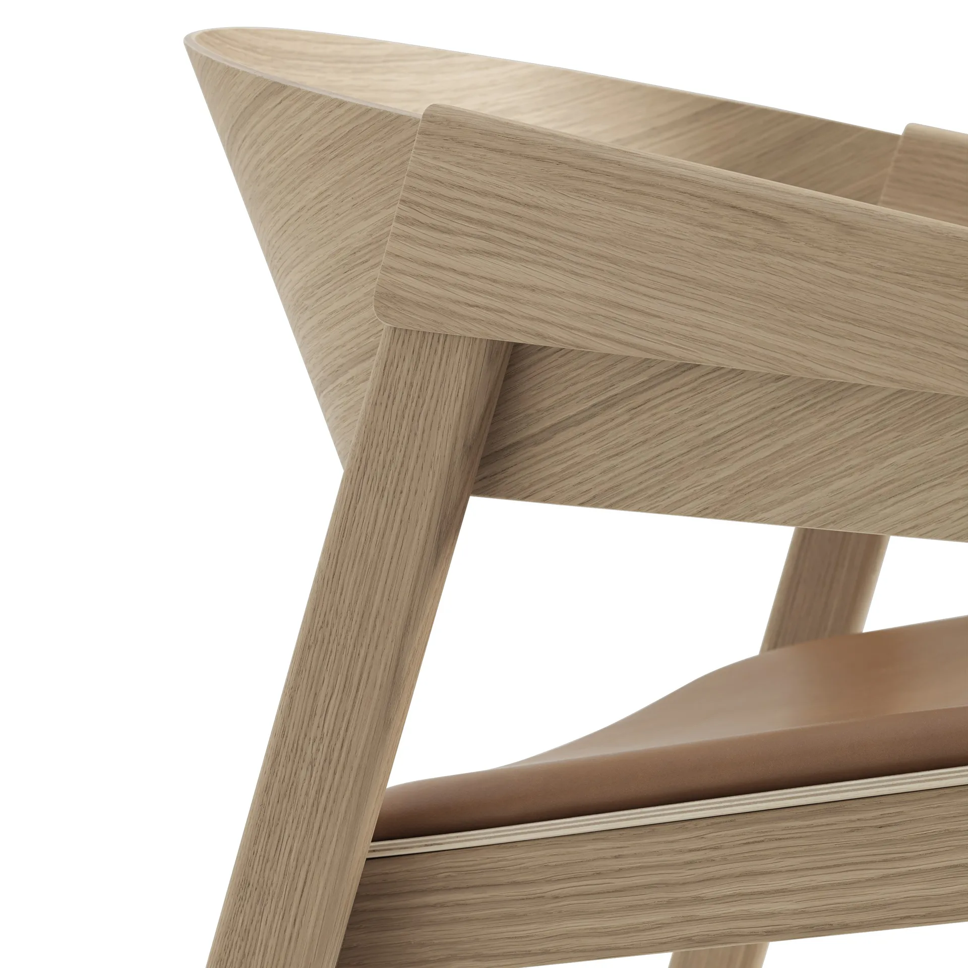 Cover loungestol læder, Cognac-egetræ Muuto