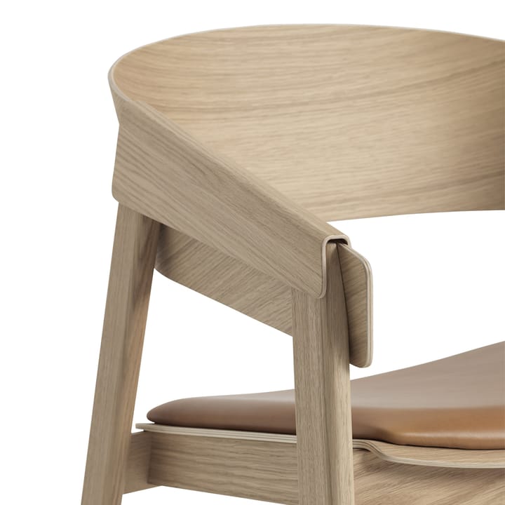 Cover loungestol læder, Cognac-egetræ Muuto