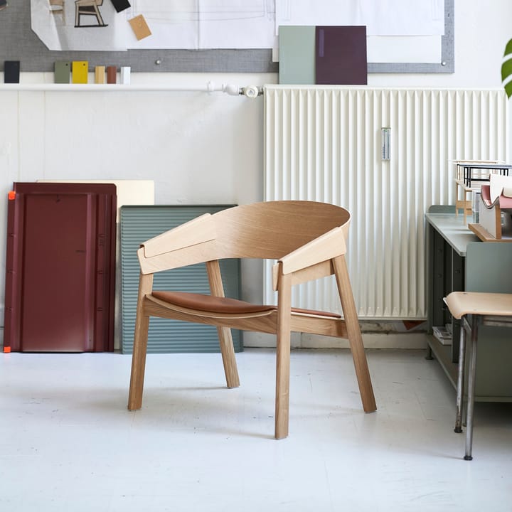Cover loungestol læder, Cognac-egetræ Muuto