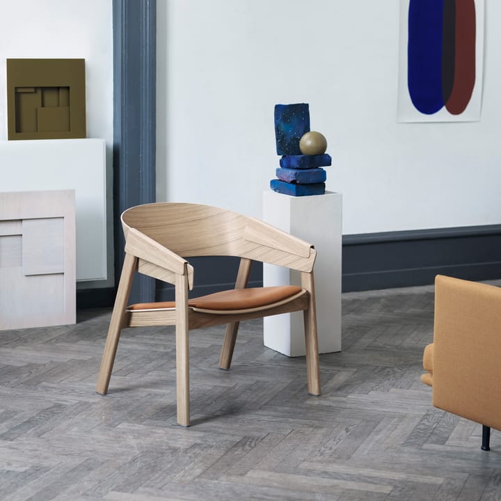 Cover loungestol læder, Cognac-egetræ Muuto