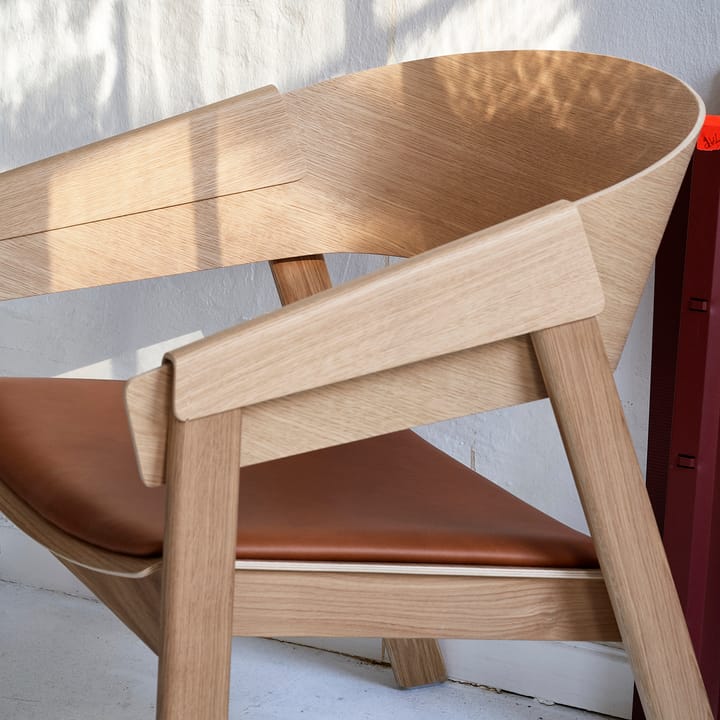 Cover loungestol læder, Cognac-egetræ Muuto