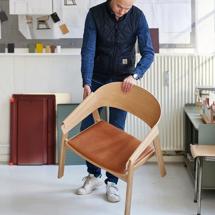 Cover loungestol læder, Cognac-egetræ Muuto