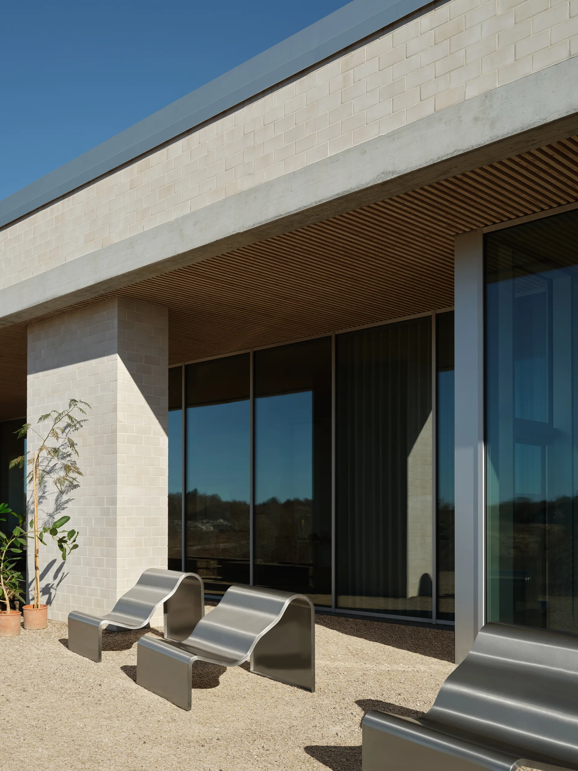 Dream View bænk, Børstet stål, 100 cm Muuto