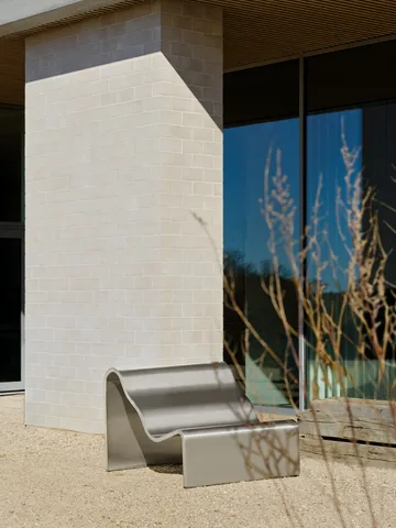 Dream View bænk - Børstet stål, 100 cm - Muuto