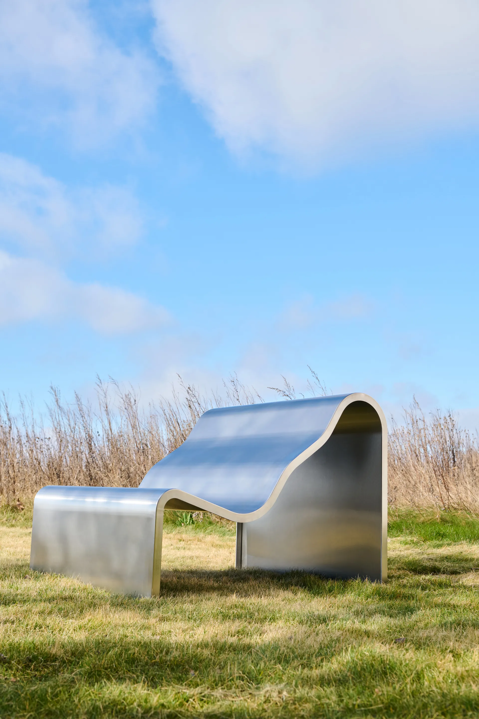 Dream View bænk, Børstet stål, 100 cm Muuto