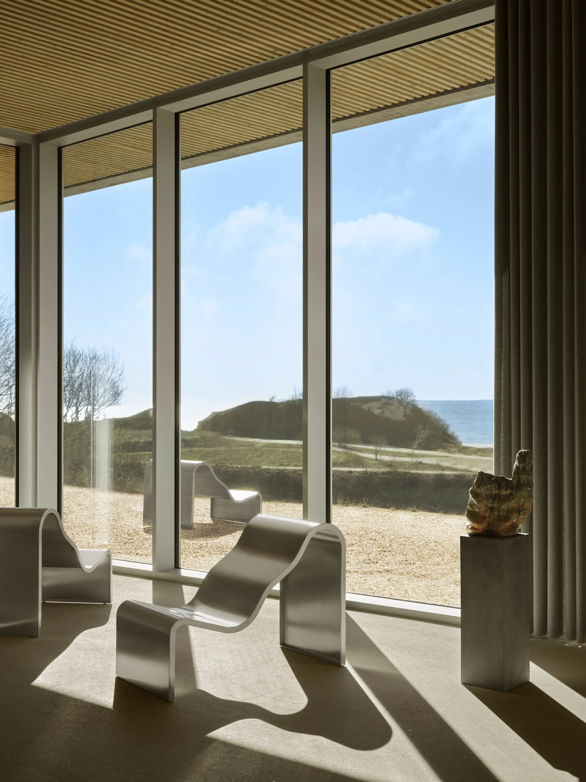 Dream View bænk, Børstet stål, 60 cm Muuto