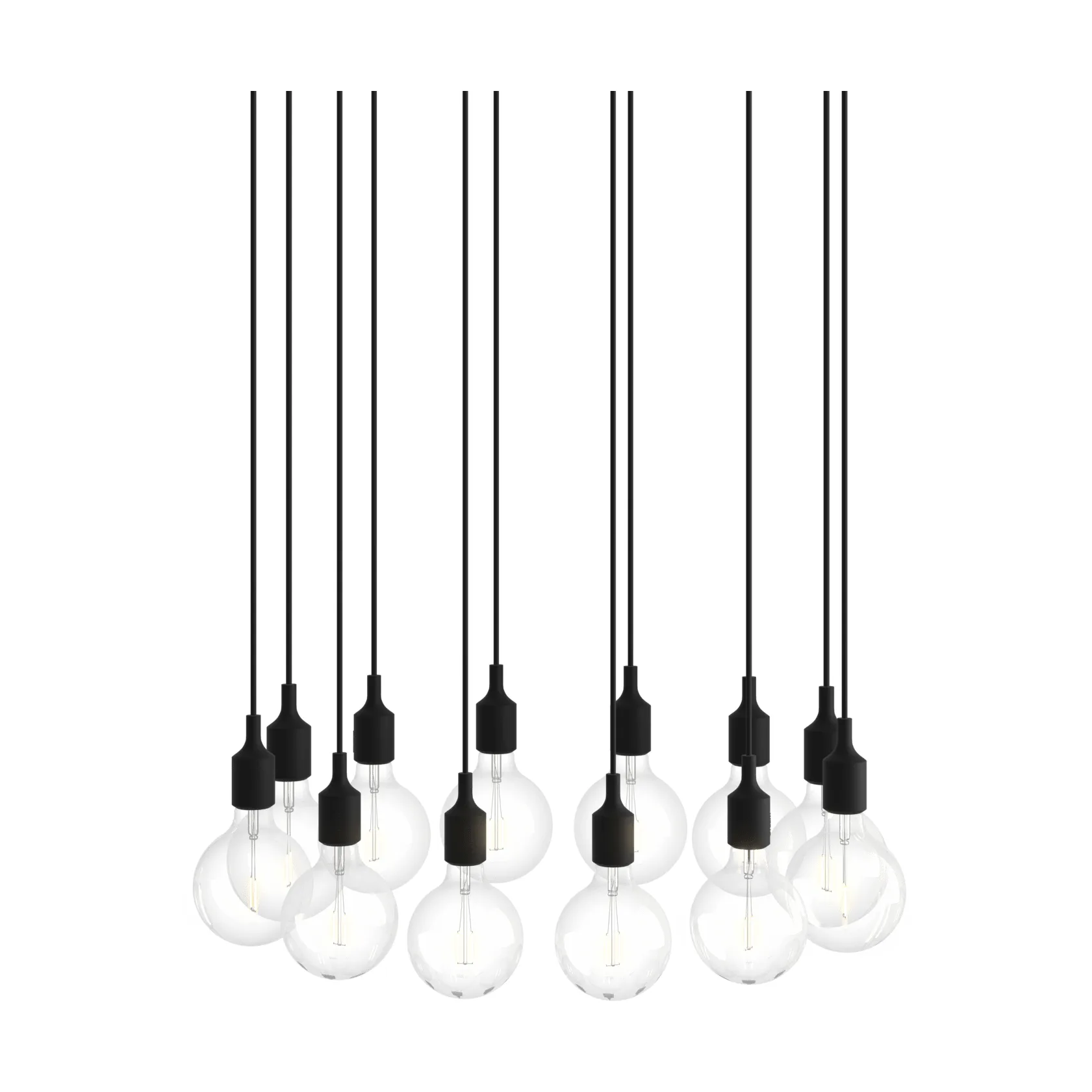E27 Pendant Cluster 12 pendel lampe, Black Muuto