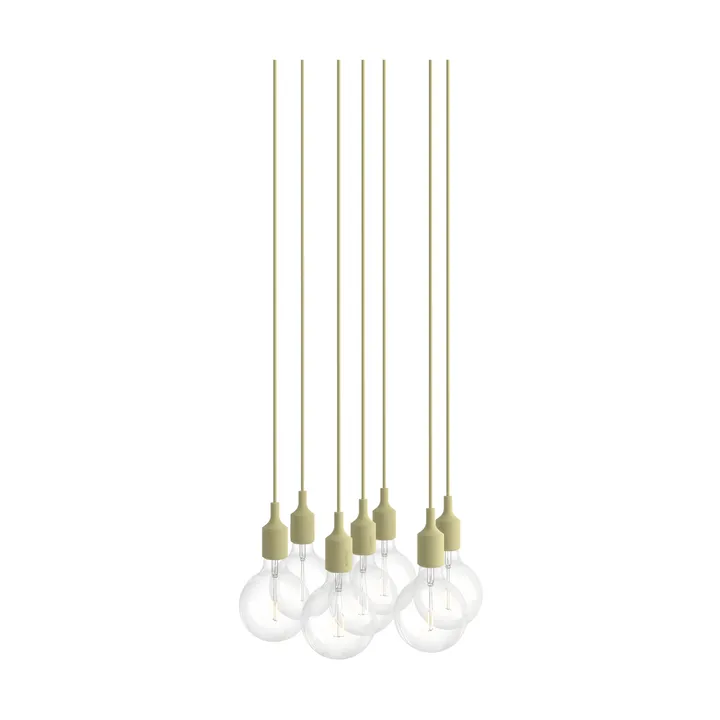 E27 Pendant Cluster 7 pendel lampe - Beige grøn - Muuto