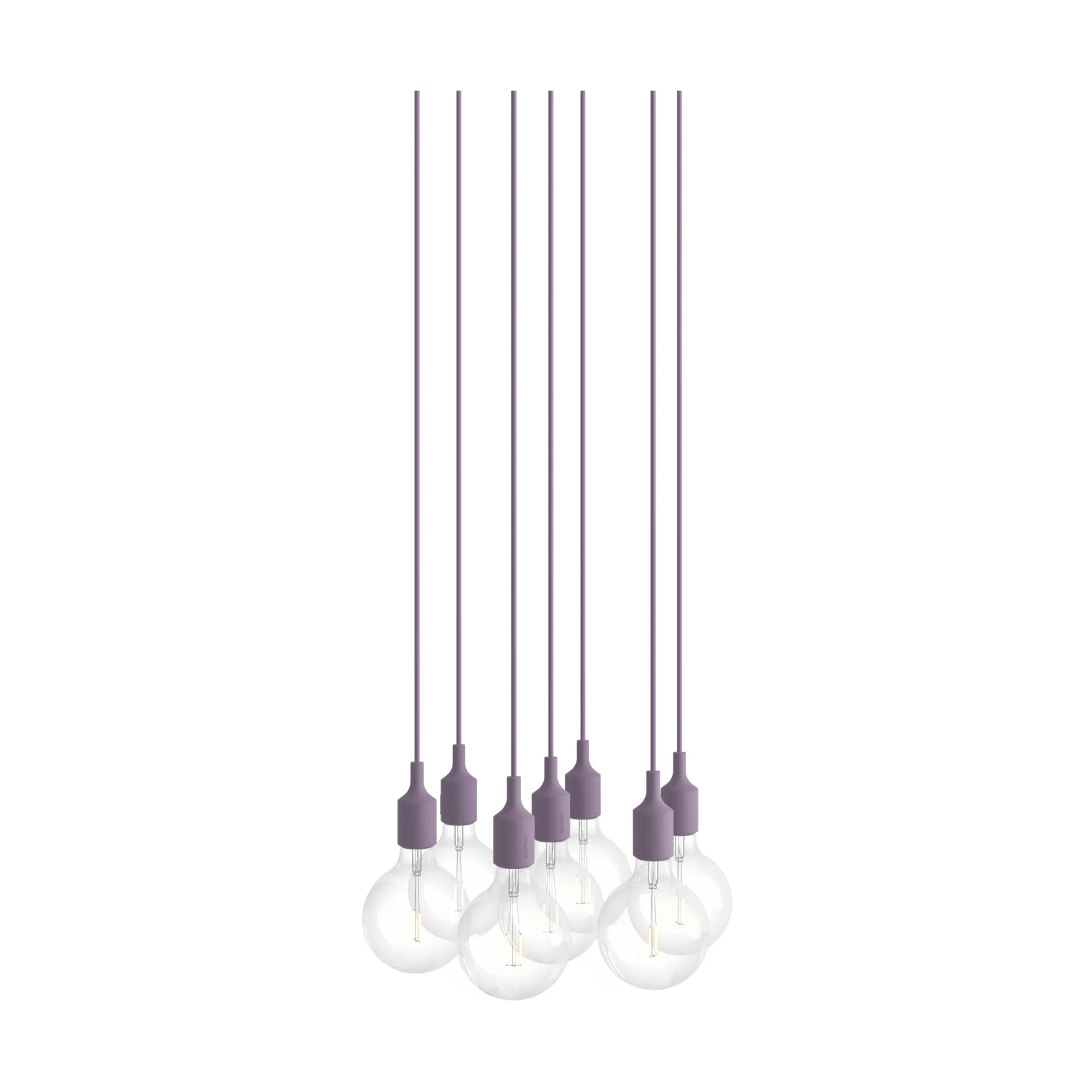 E27 Pendant Cluster 7 pendel lampe, Dusty lilac Muuto
