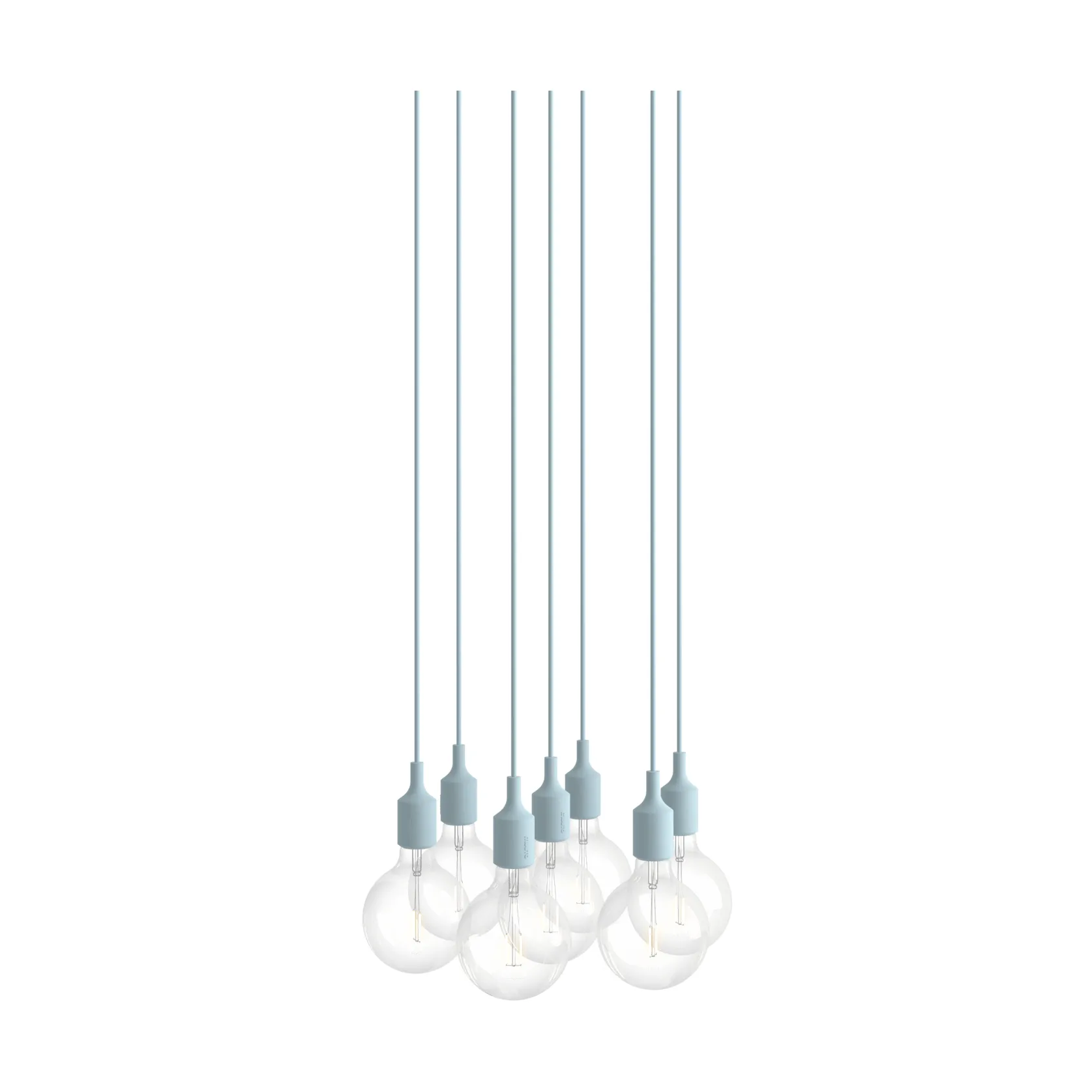 E27 Pendant Cluster 7 pendel lampe, Lyseblå Muuto