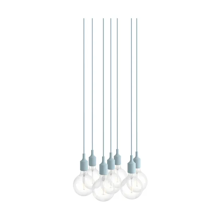 E27 Pendant Cluster 7 pendel lampe - Lyseblå - Muuto