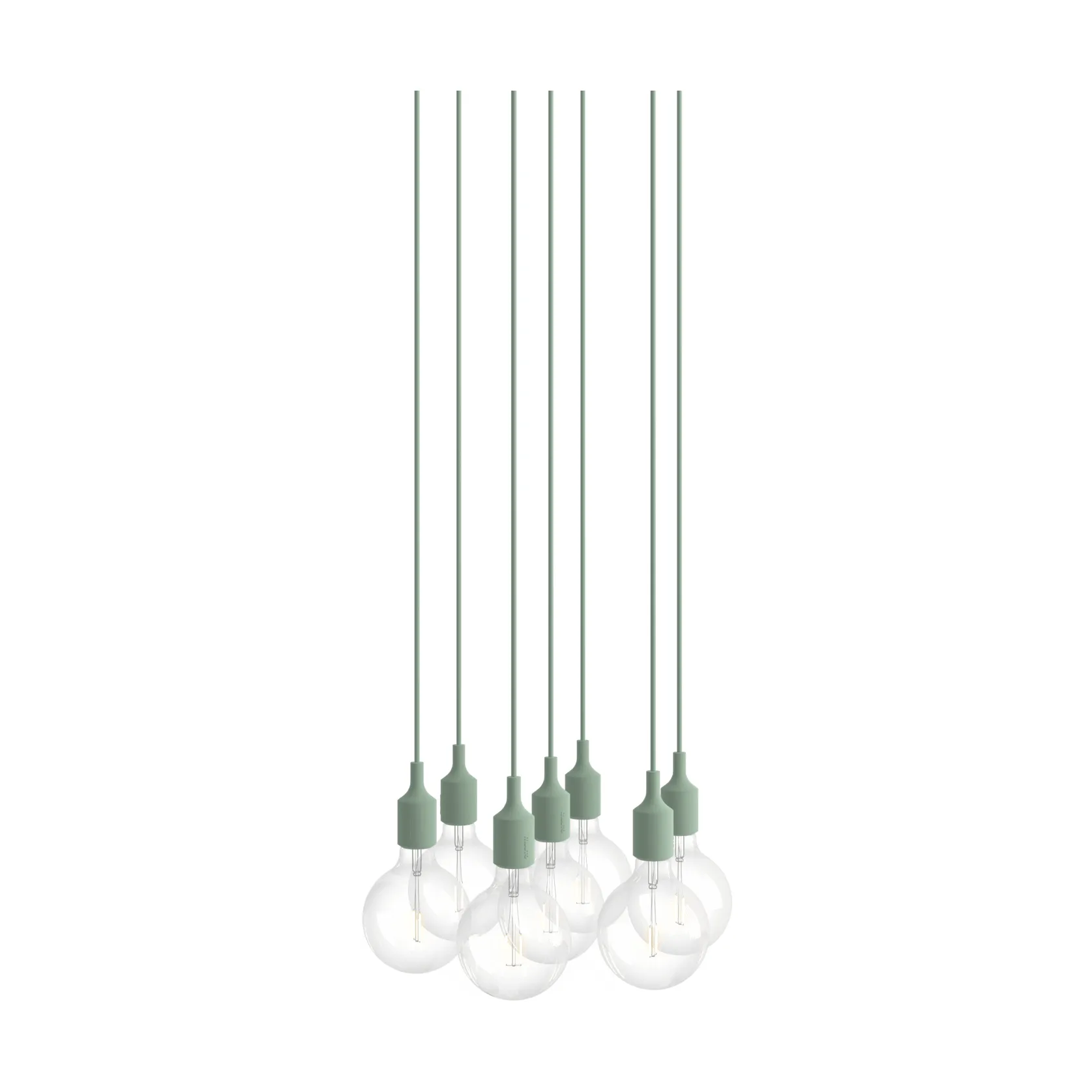 E27 Pendant Cluster 7 pendel lampe, Lysegrøn Muuto