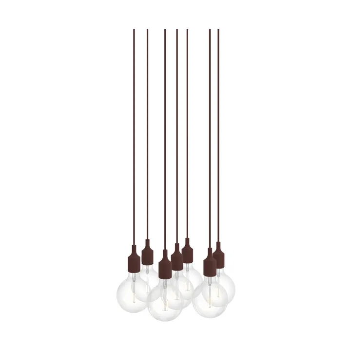 E27 Pendant Cluster 7 pendel lampe - Mørkerød - Muuto