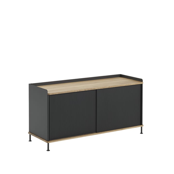 Enfold low sideboard - Black/Oak/Metal - Muuto