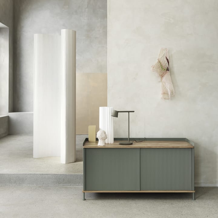 Enfold low sideboard, Grey/Metal Muuto