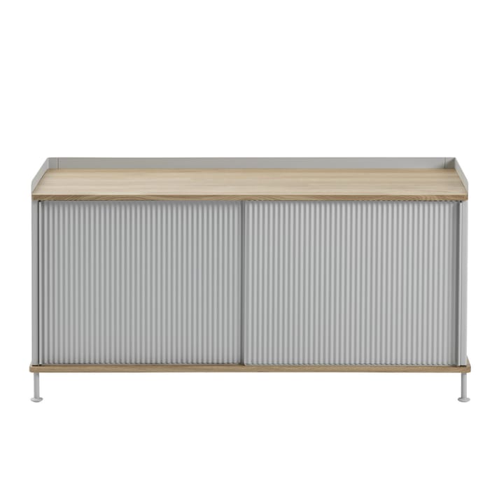 Enfold sidebord, lavt 125x45x63 cm - egetræ, grå - Muuto