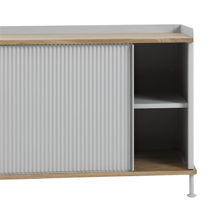 Enfold sidebord, lavt 125x45x63 cm - egetræ, grå - Muuto