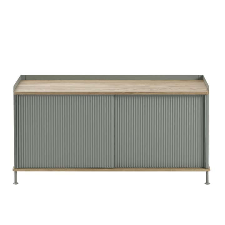 Enfold sidebord, lavt 125x45x63 cm - egetræ, grøn - Muuto