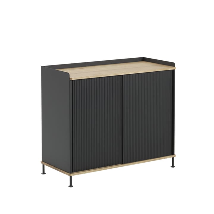 Enfold tall sideboard - Black/Oak/Metal - Muuto