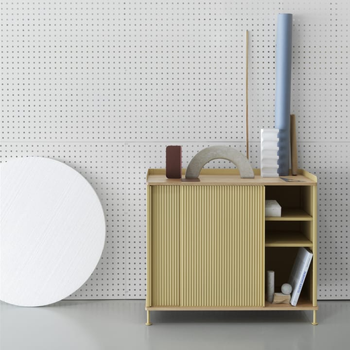 Enfold tall sideboard, Black/Oak/Metal Muuto