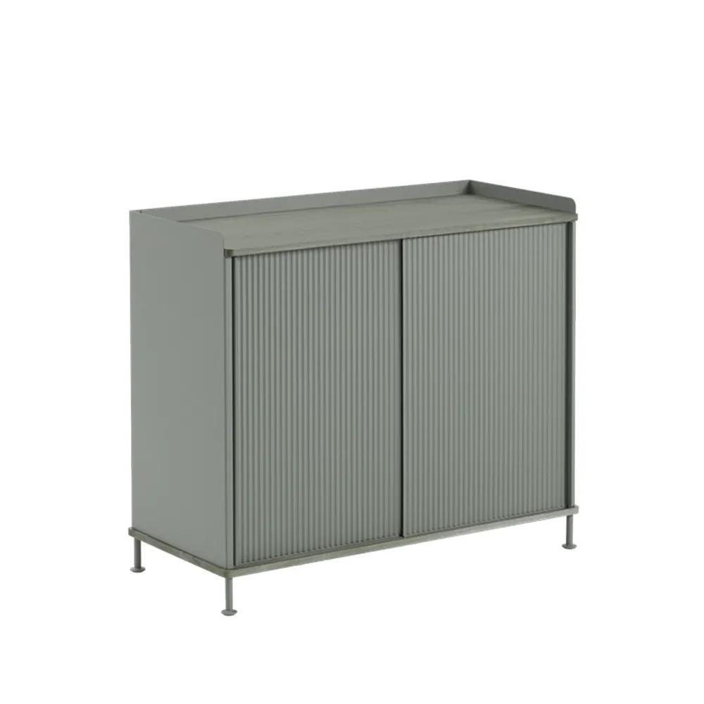 Enfold tall sideboard, Dusty green/Metal Muuto
