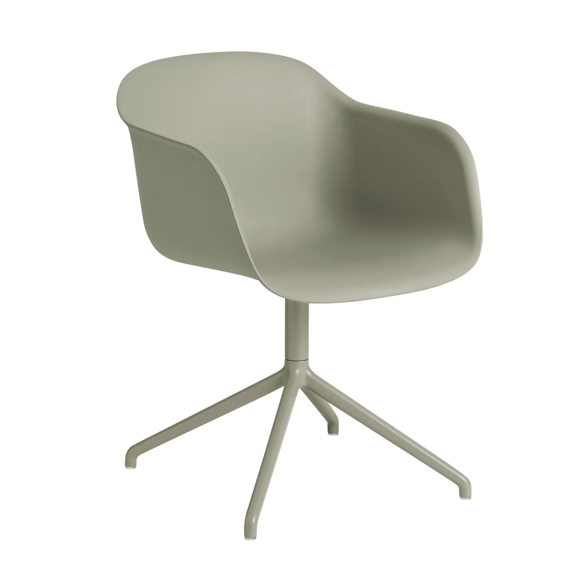 Fiber armchair drejebase kontorstol, dusty green Muuto
