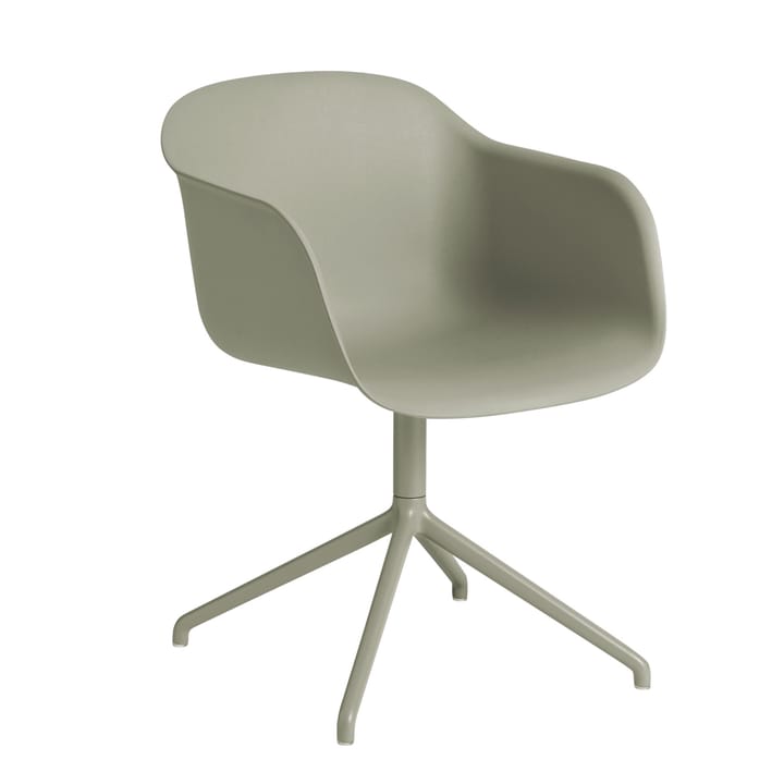 Fiber armchair drejebase kontorstol - dusty green - Muuto