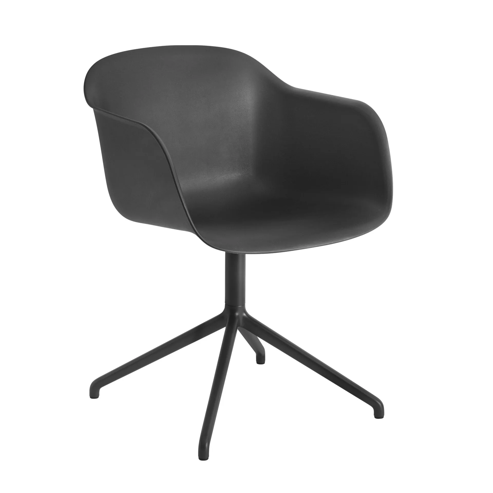 Fiber armchair drejebase kontorstol, sort Muuto